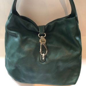 Dooney and Burke logo lock shoulder bag